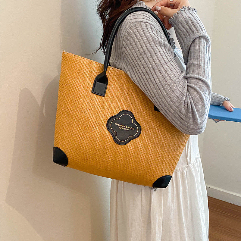 Versatile Textured Tote Handbag