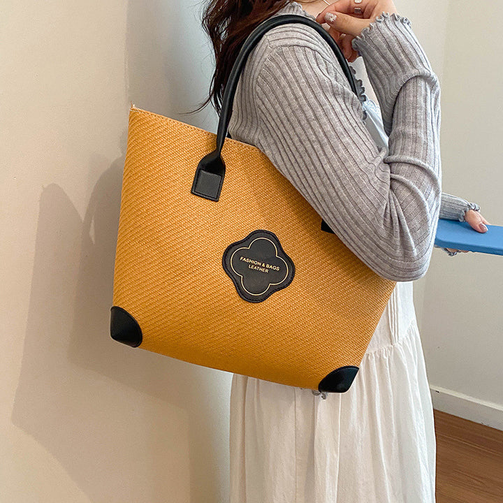 Versatile Textured Tote Handbag