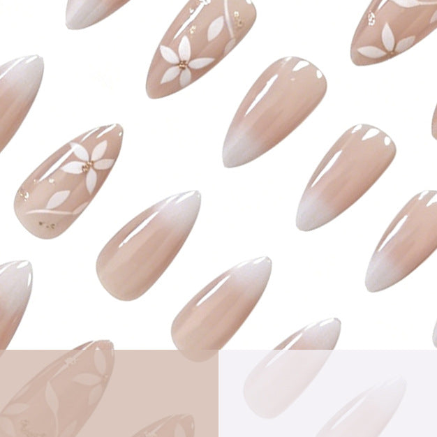 Elegant Floral Design Acrylic Nail Extensions Stornfield