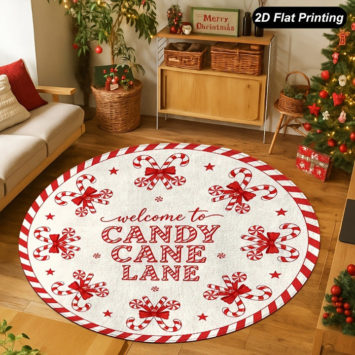Holiday-Themed Round Area Rug