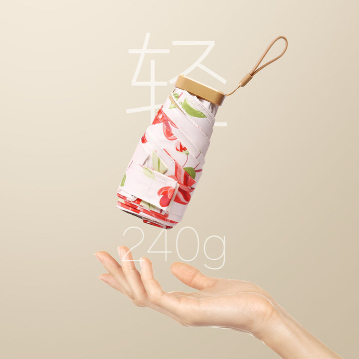 Women Foldable Umbrella with Fruity Design and Integrated Carry Bag Stornfield