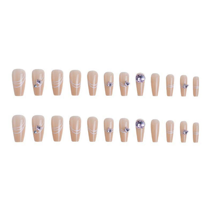 Art nail set with filigree decorations and glamorous accents Stornfield
