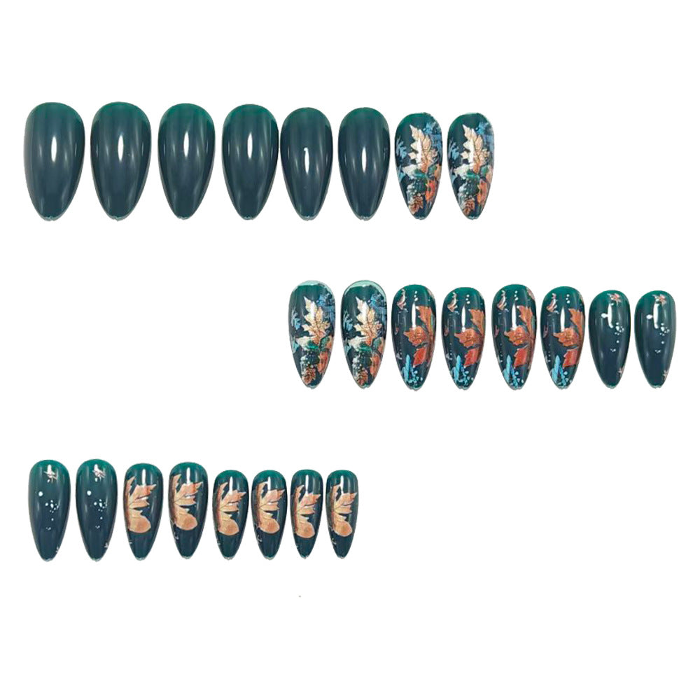 Artificial Nails in Stylish Autumn Design Stornfield