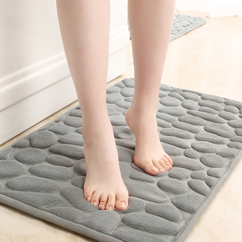 Soft Touch Stone Pattern Bathroom Rug Set Stornfield