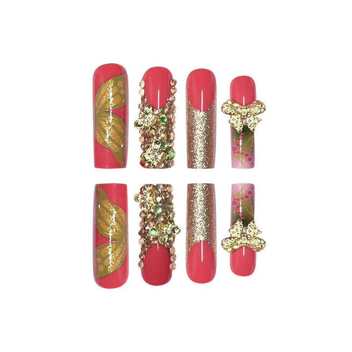 Artistic Floral Press-On Nail Set Stornfield