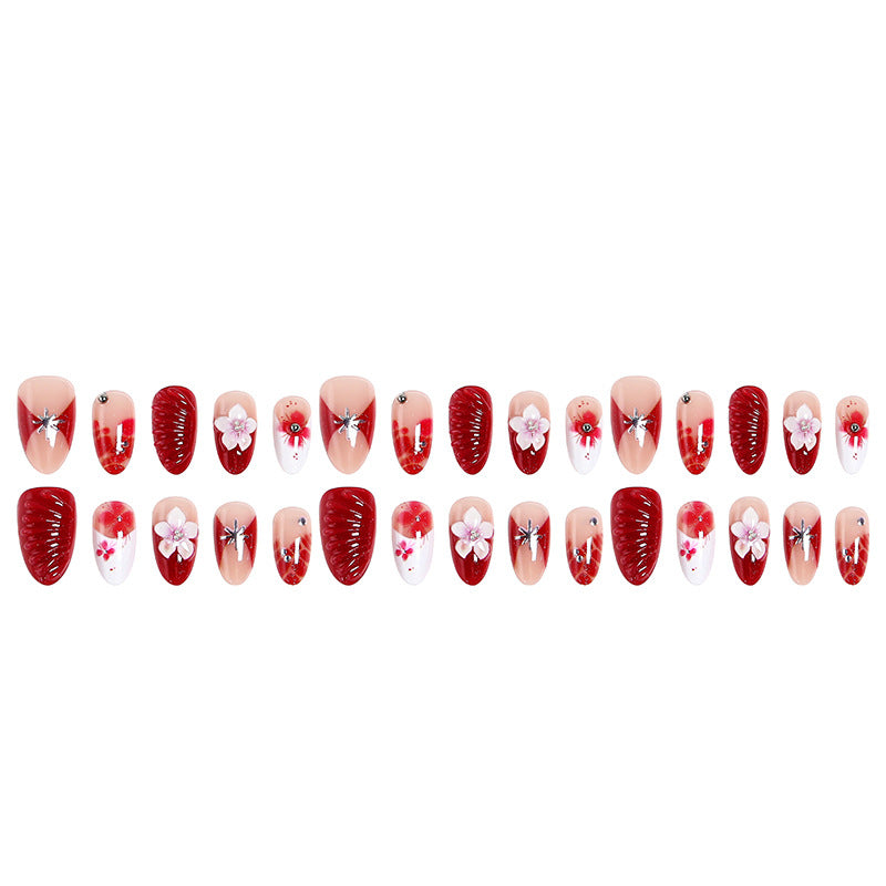Luxury designed artificial nails with flower accents Stornfield