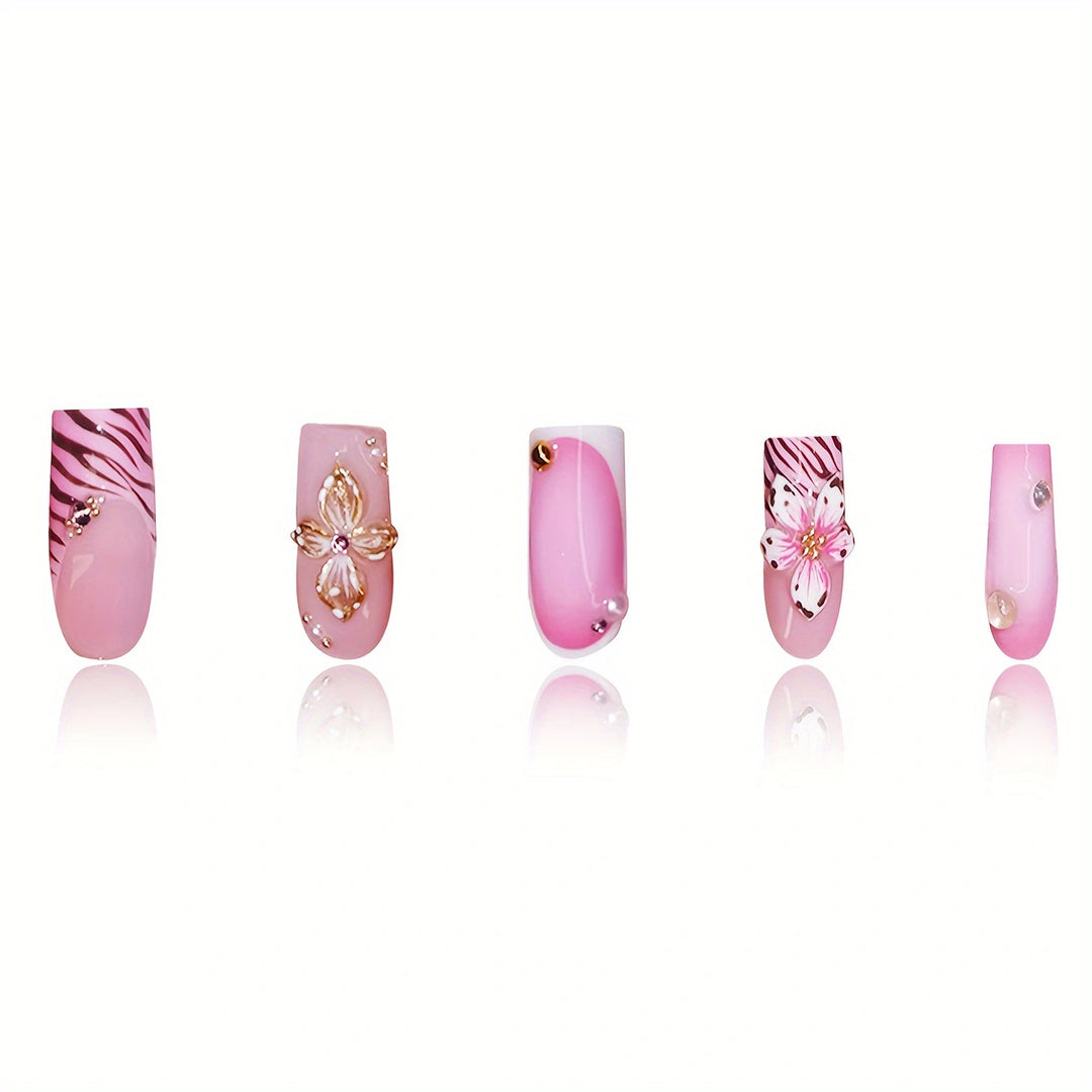 Artistic Floral 3D Press-On Nails Stornfield