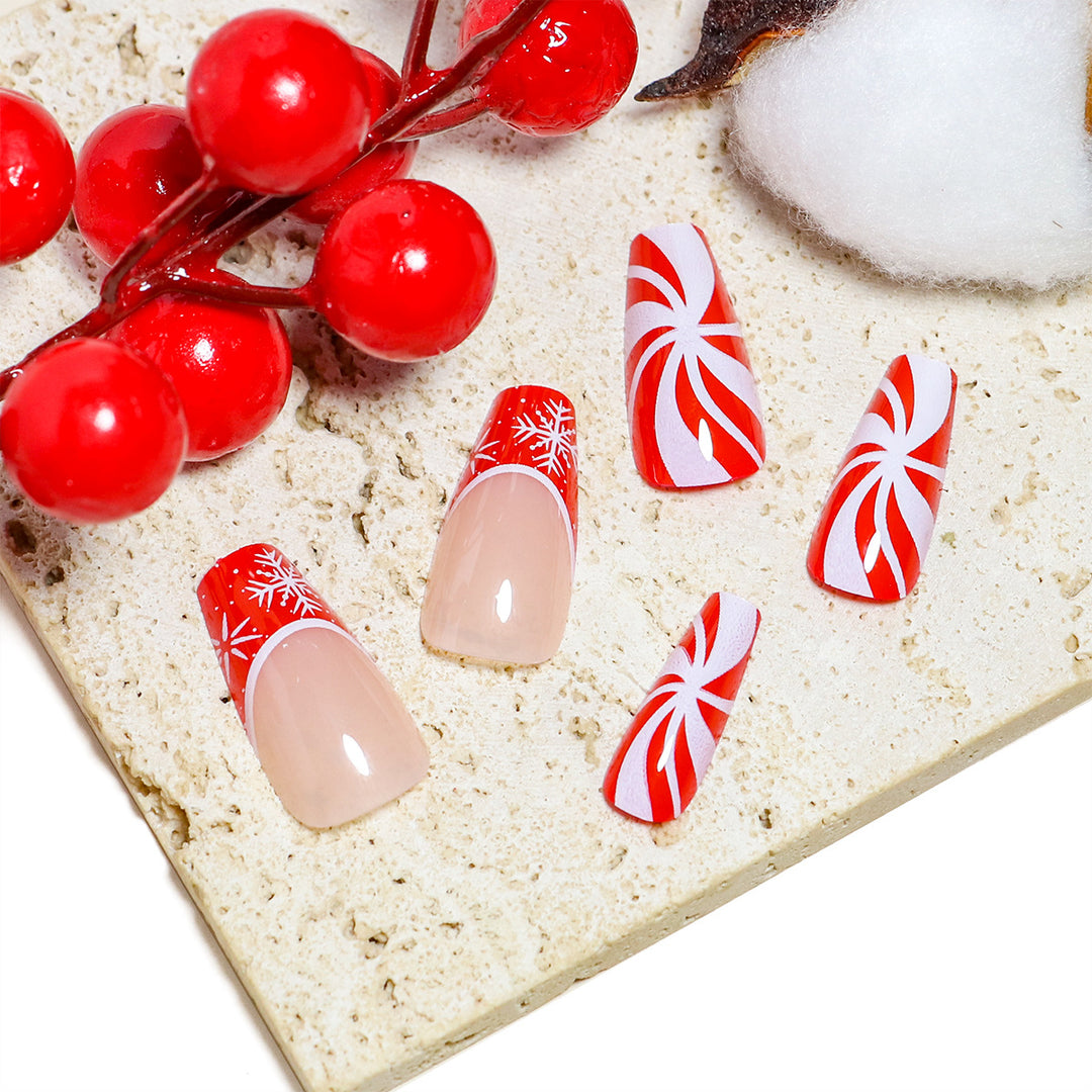 Festive Candy Cane Nail Art Set Stornfield