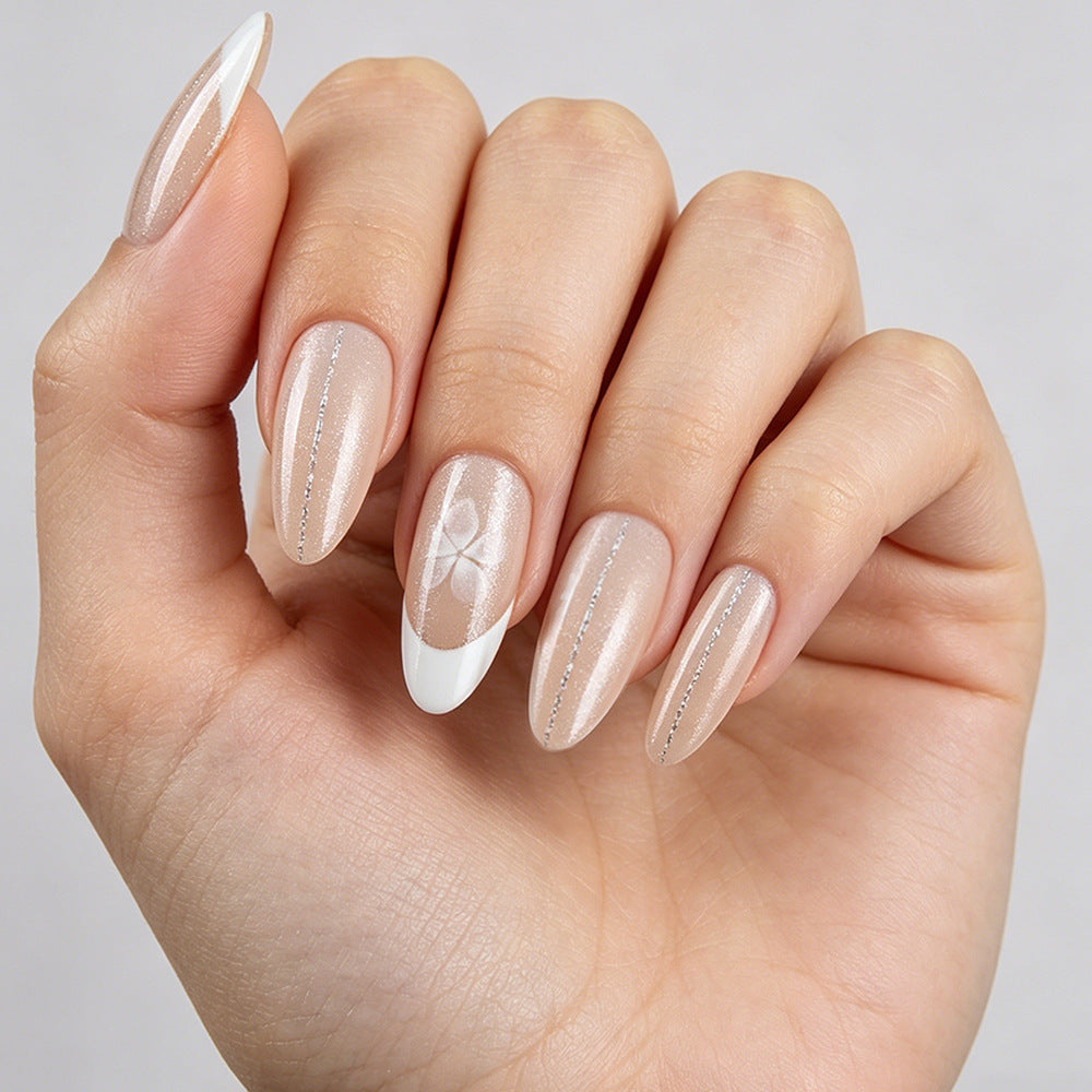 Elegant French Tip Gel Nail Extensions Stornfield