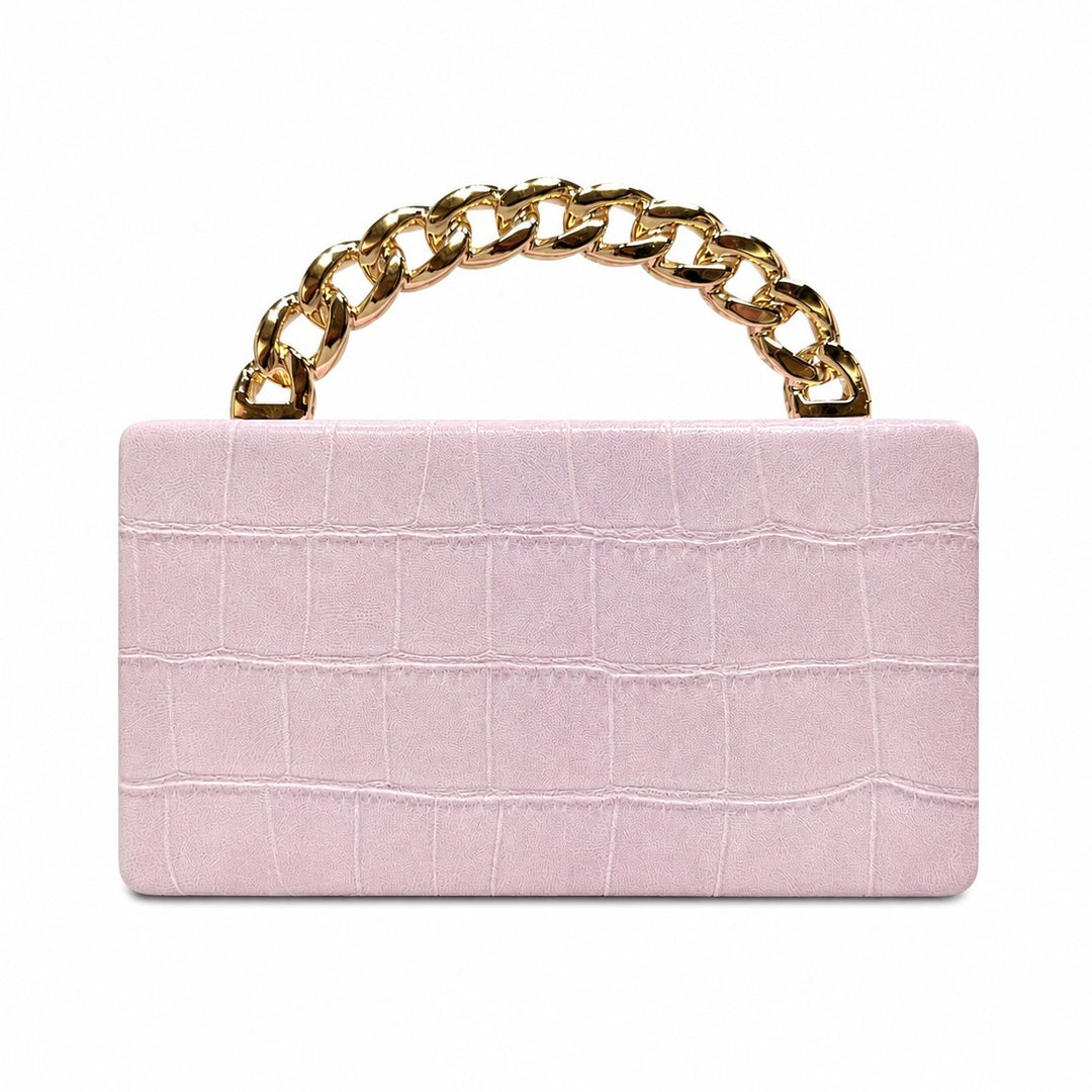 Structured Python-Embossed Handbag