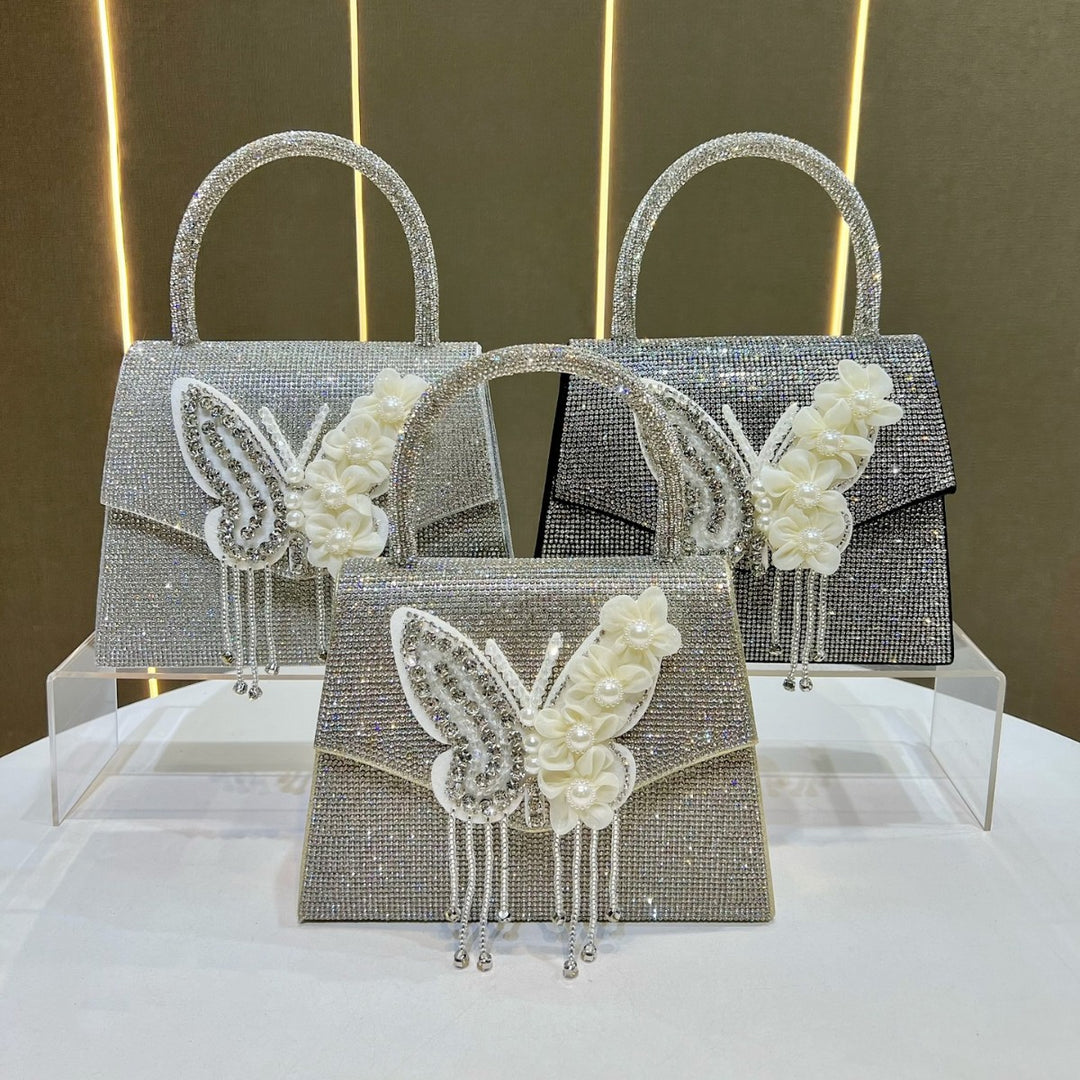 Decorative Butterfly Rhinestone Clutch
