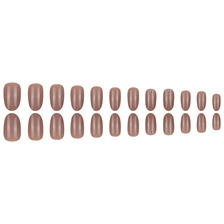 Elegant Almond-Shaped Press-On Nails with Rhinestone Accents Stornfield