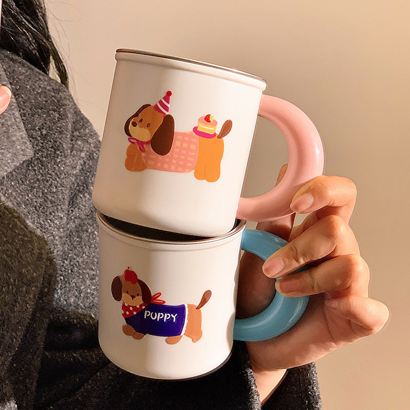 Ceramic mug with playful dog motif Stornfield