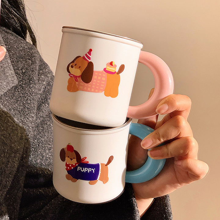 Ceramic mug with playful dog motif Stornfield