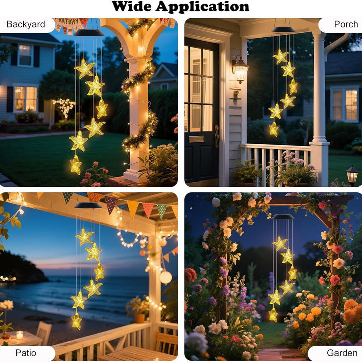 Decorative Solar LED Starfish Wind Chime Hanging Garden Light Stornfield