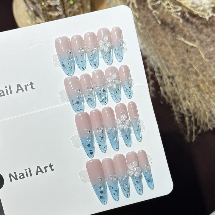 Ombre Floral Press-On Nail Art Set Stornfield