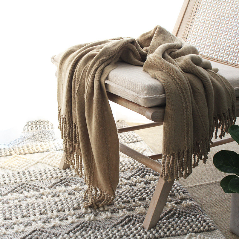 Soft Textured Knitted Blanket