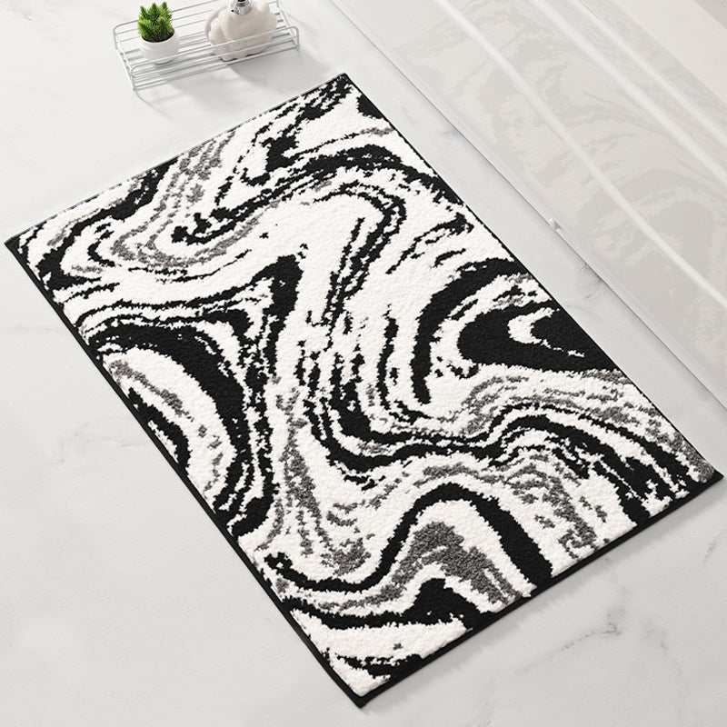 Plush Swirl Design Bath Rug
