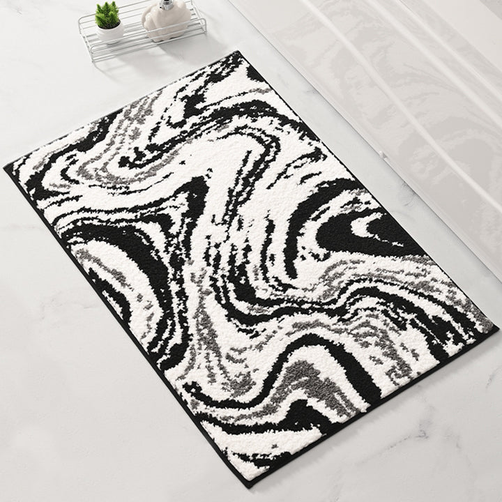 Plush Swirl Design Bath Rug