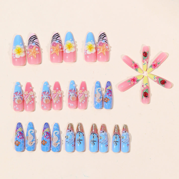 Ocean-Inspired 3D Nail Art Set Stornfield