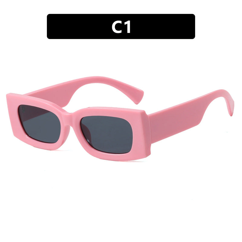 Women's fashionable square sunglasses with transparent frame and protective UV filter Stornfield
