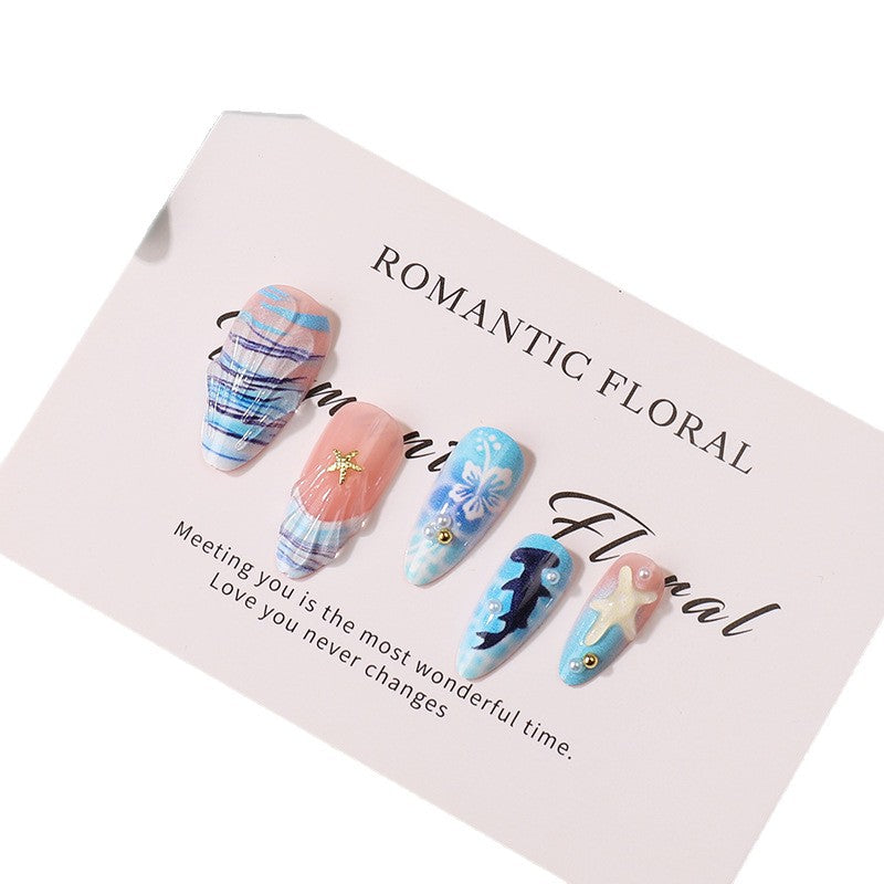 Artistic Sea-Inspired Press-On Nails Stornfield