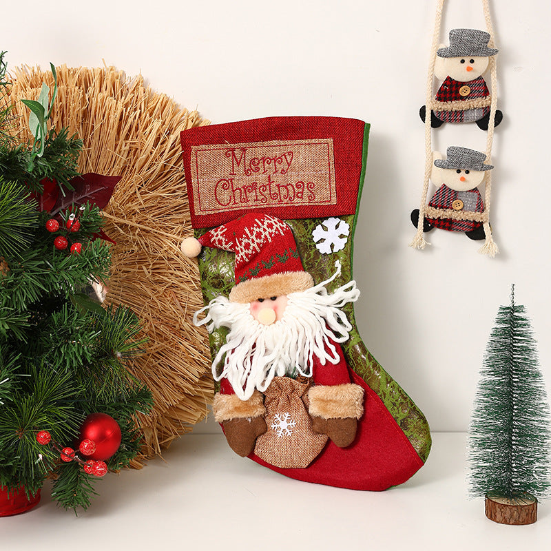 Festive Christmas stocking with loving Santa motifs Stornfield