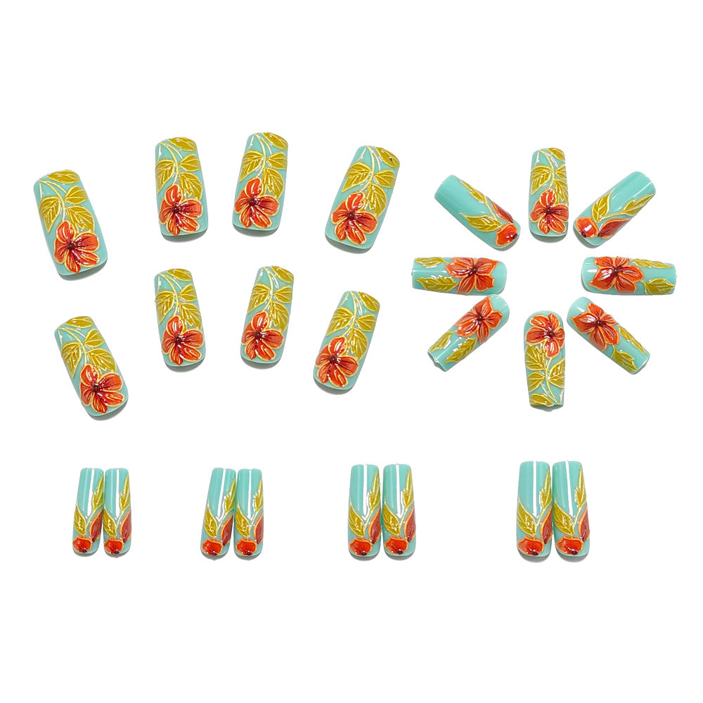 Artificial nails with elegant 3D flower design Stornfield