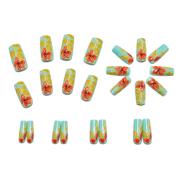 Artificial nails with elegant 3D flower design Stornfield