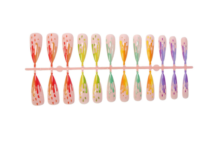 Acrylic nail set with stylish water droplet pattern Stornfield