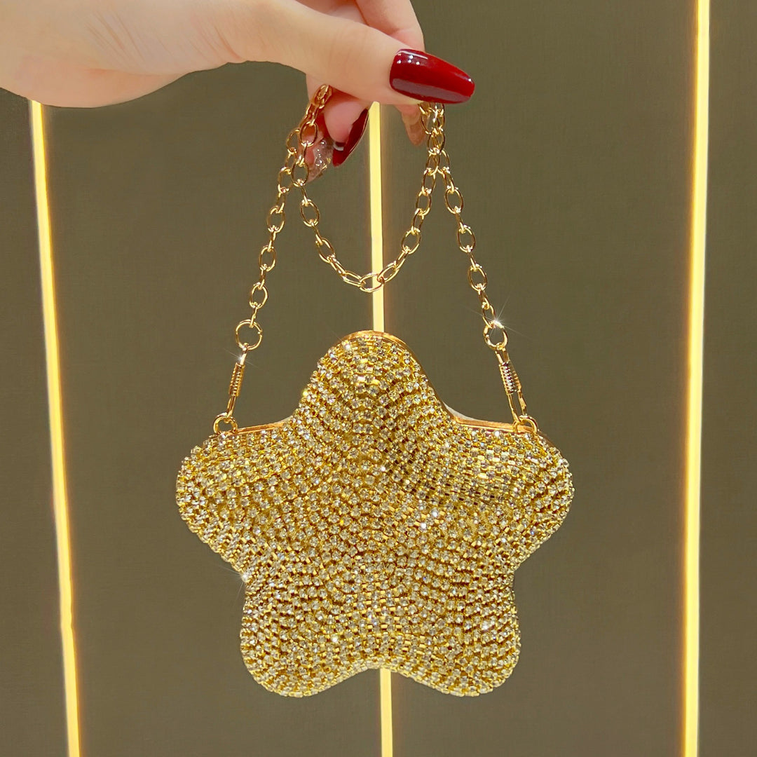 Rhinestone Star-Shaped Clutch
