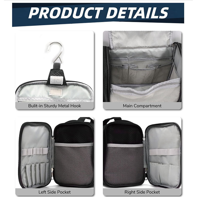 Cosmetic organizer with hooks and multiple compartments Stornfield