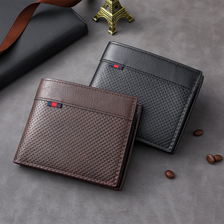 Textured Bi-Fold Leather Wallet Stornfield