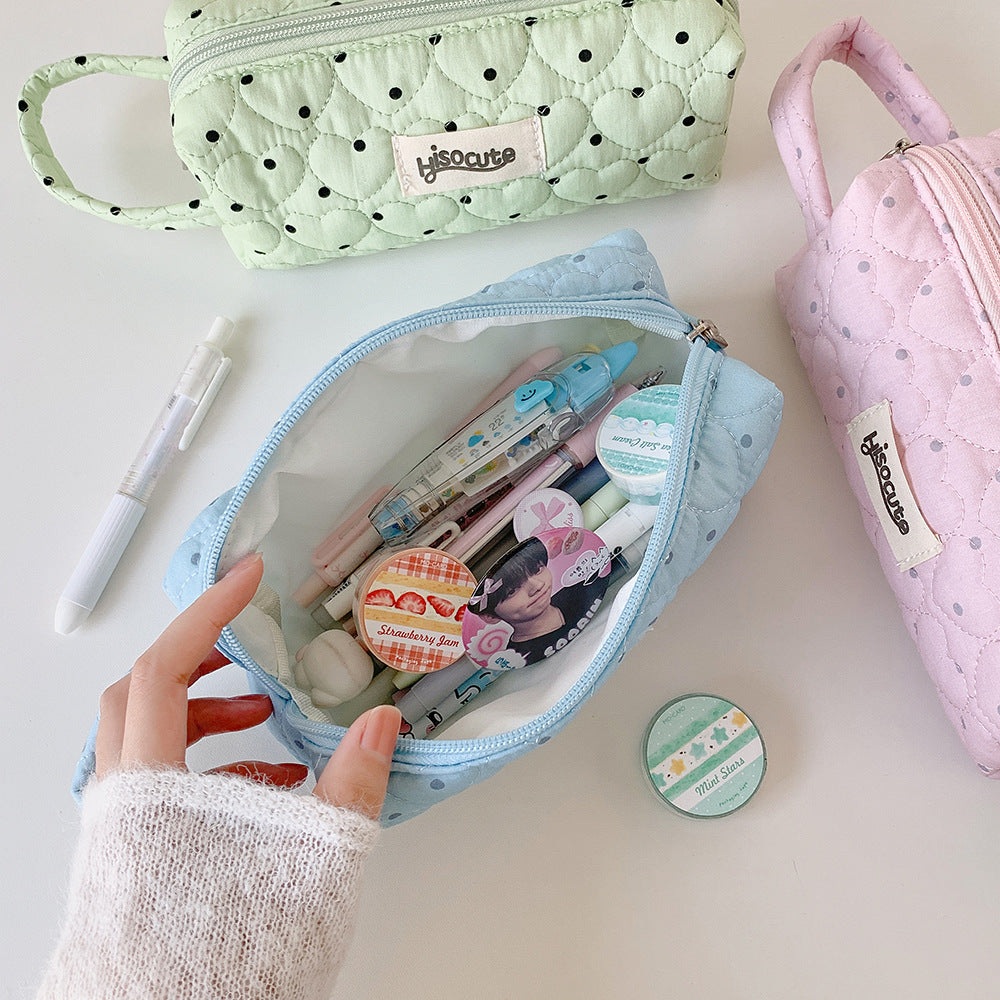 Quilted Heart-Shaped Pencil Case Stornfield