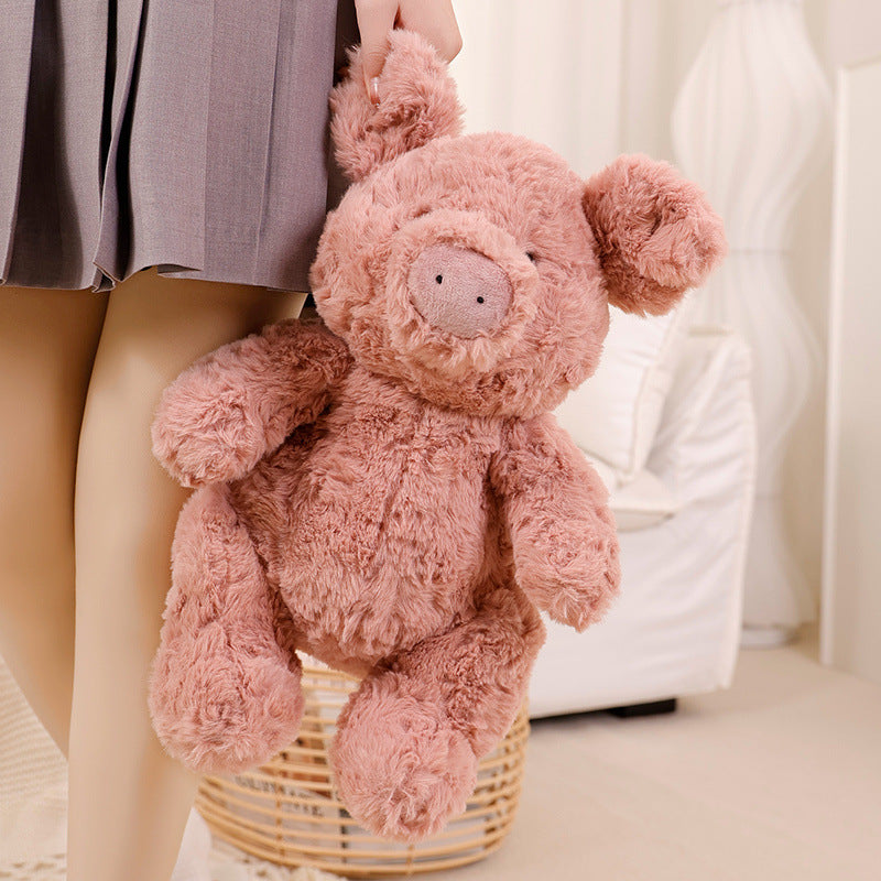 Sitting Pig Plush Cuddle Toy with Ultra-Soft Faux Fur and Huggable Body Stornfield