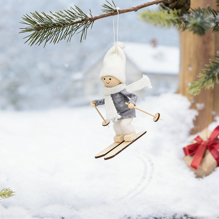 Decorative Santa Claus figure in ski style