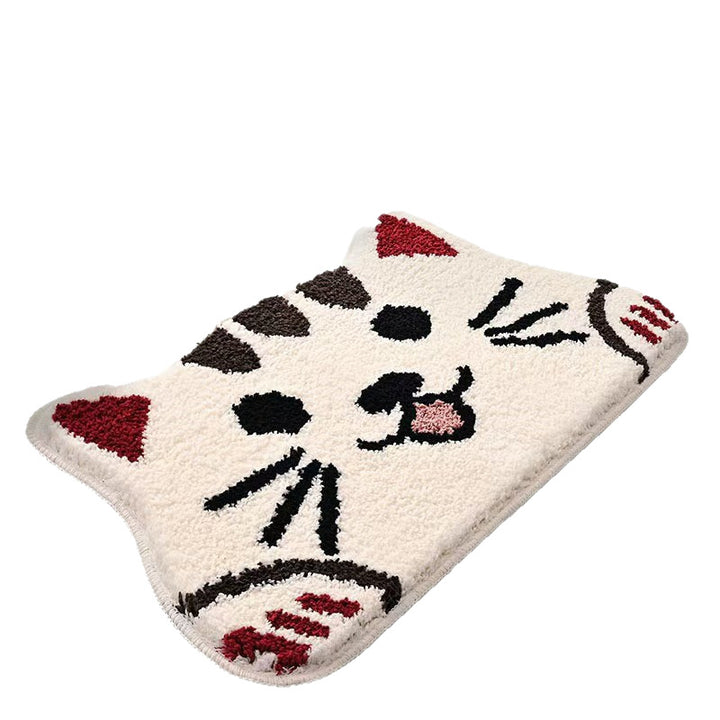 Plush Non-Slip Cat Face Shaggy Bath Mat
