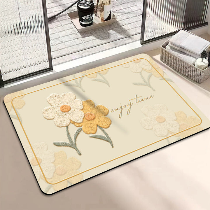 Chic Inspirational Floral Bath Mat