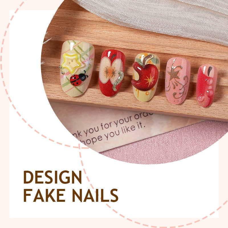 Creative nail art set with playful designs and glitter accents Stornfield