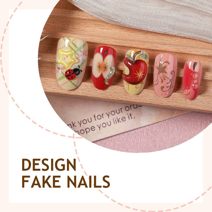 Creative nail art set with playful designs and glitter accents Stornfield