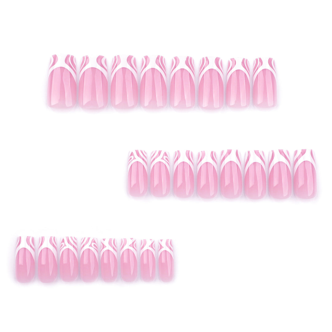 Artful nail extensions with translucent design and elegant lines Stornfield