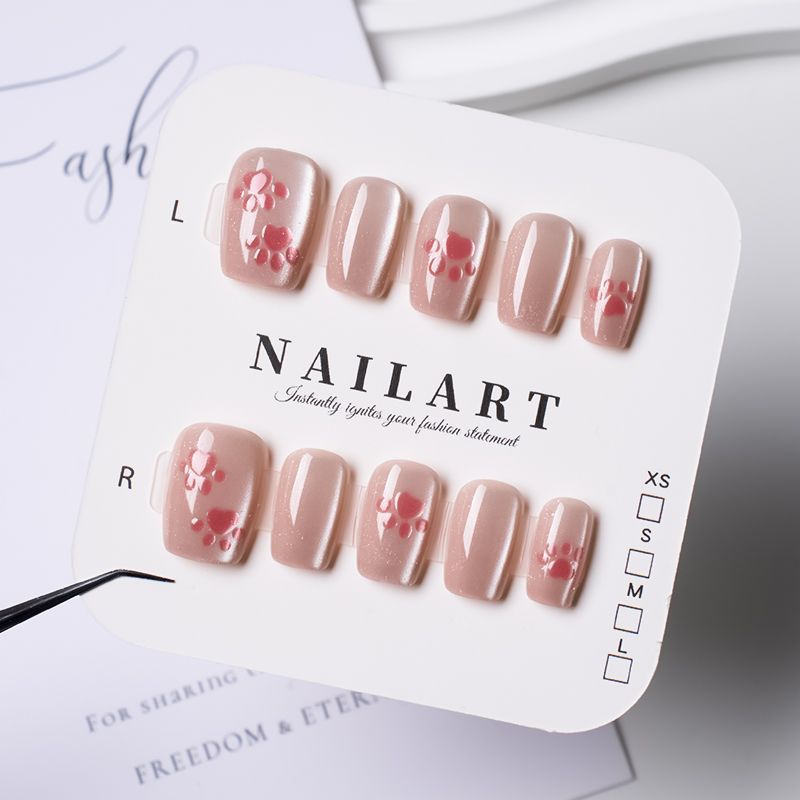 Artistic Press-On Nail Set with Cute Character Designs Stornfield