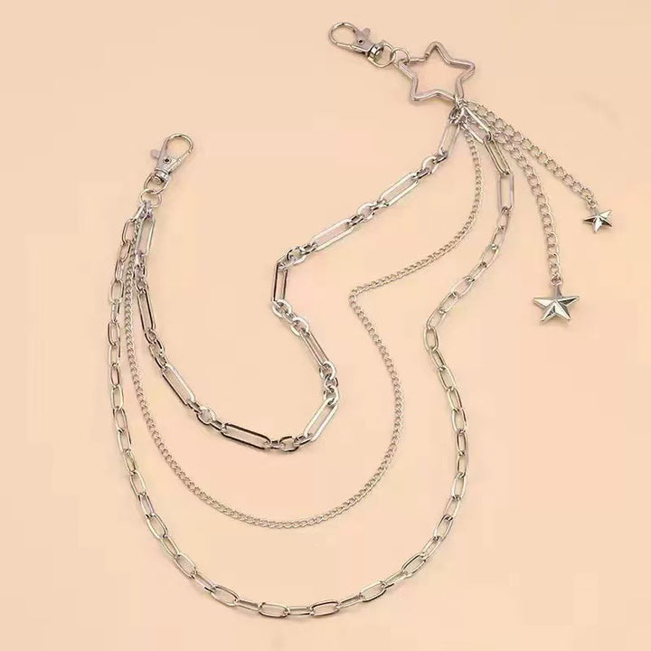 Fashionable chain belt with sparkling star pendant Stornfield