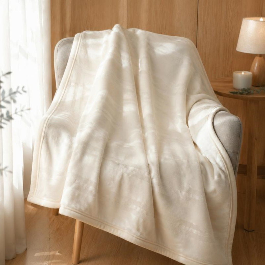 Textured Reversible Fleece Throw Blanket Stornfield