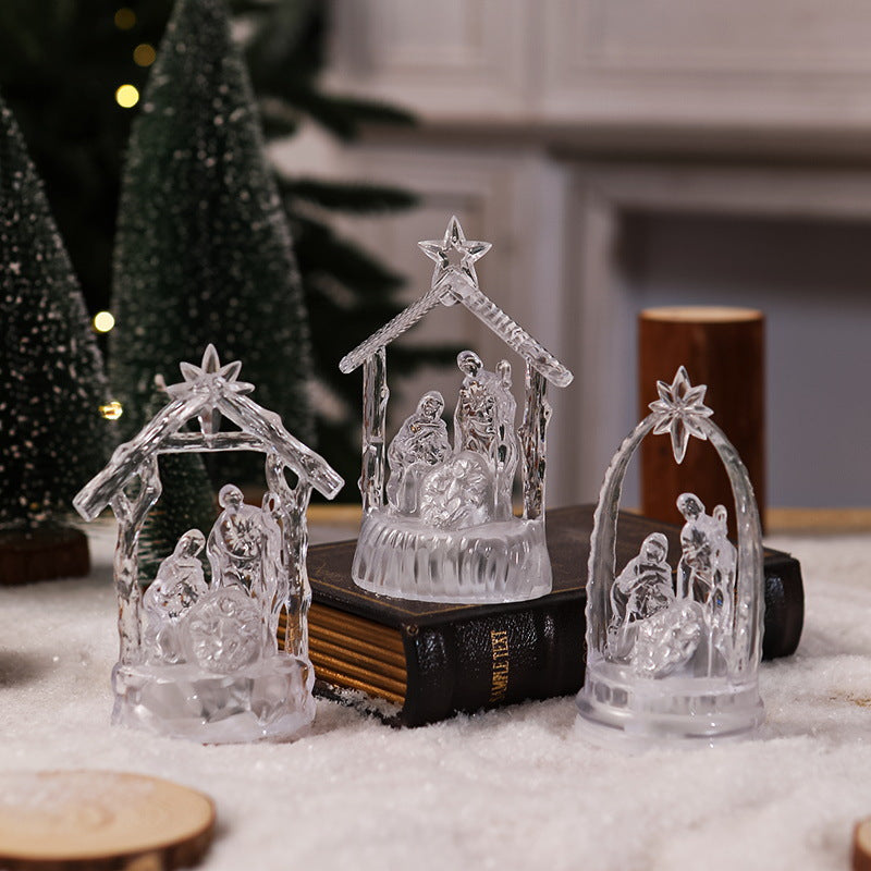 Illuminated Christmas nativity scene with LED effects Stornfield