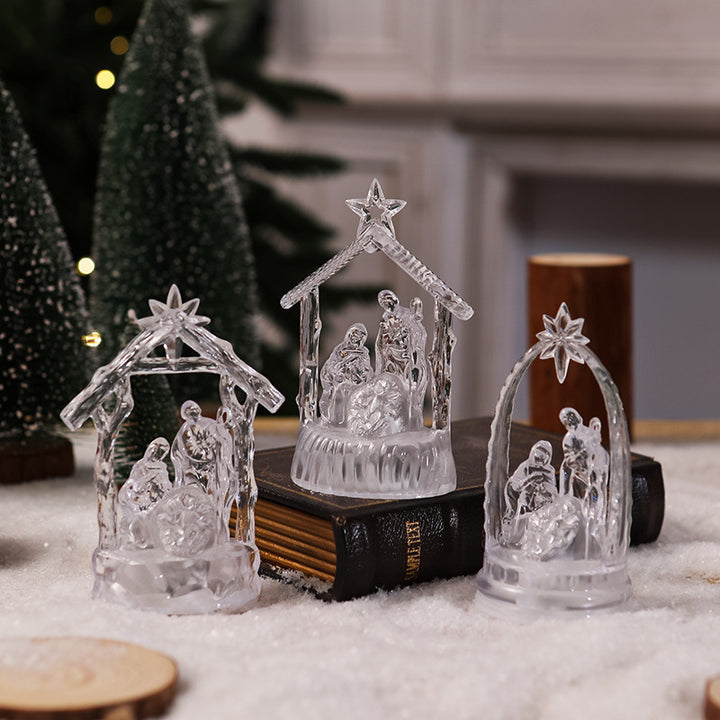 Illuminated Christmas nativity scene with LED effects Stornfield