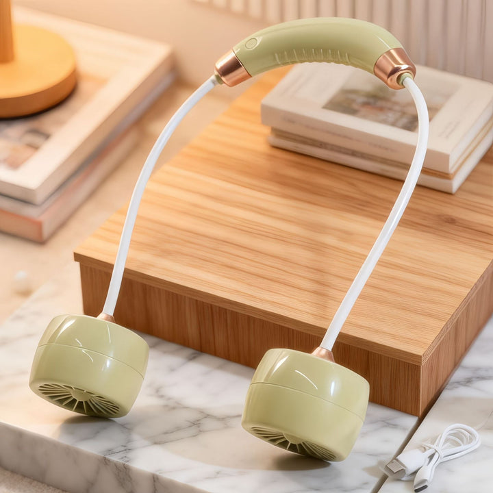 Women Portable Neck Fan with Flexible Arm and USB Connection Stornfield