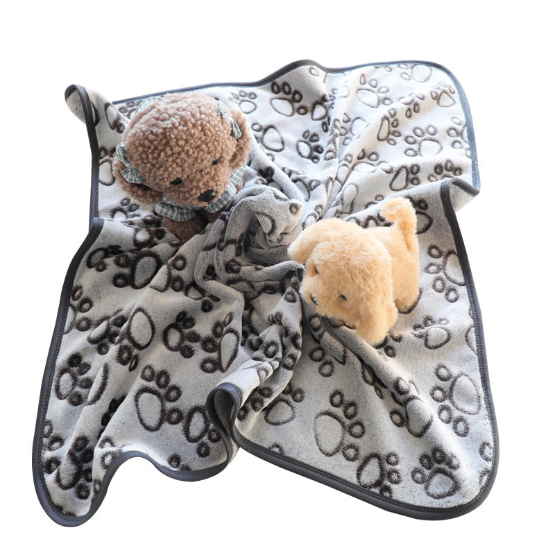 Women's Plush Pet Lounger Mat with Cute Paw Print Stornfield