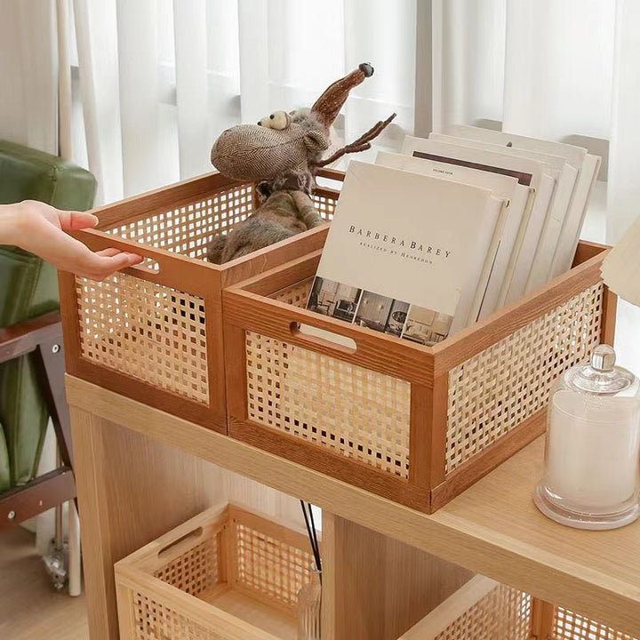 Natural Wooden Storage Bins Stornfield
