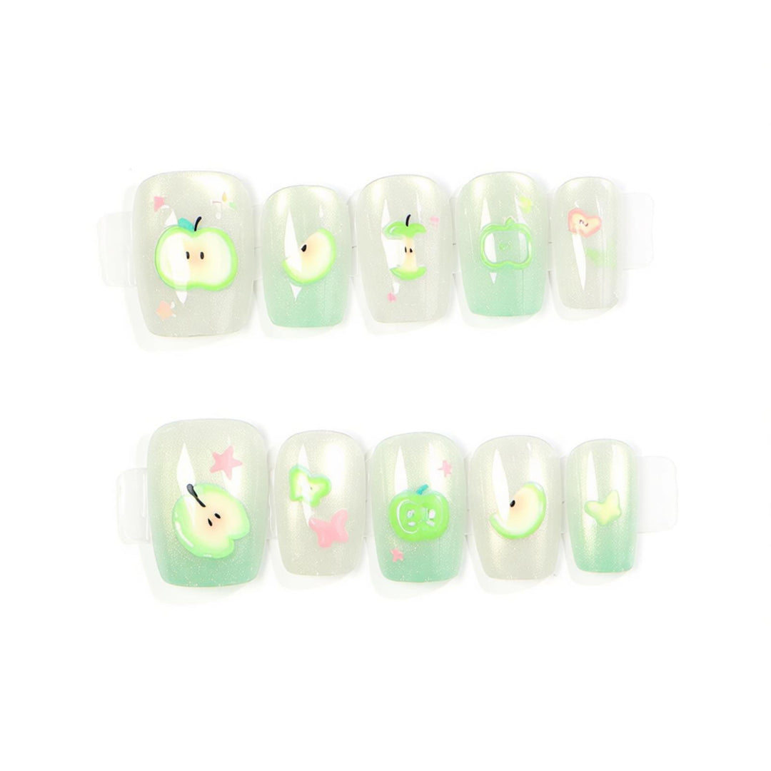 Whimsical Nature-Inspired Press-On Nail Art Set Stornfield